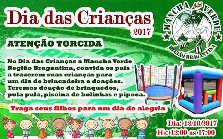 Mancha Verde Bragança realiza festa para crianças