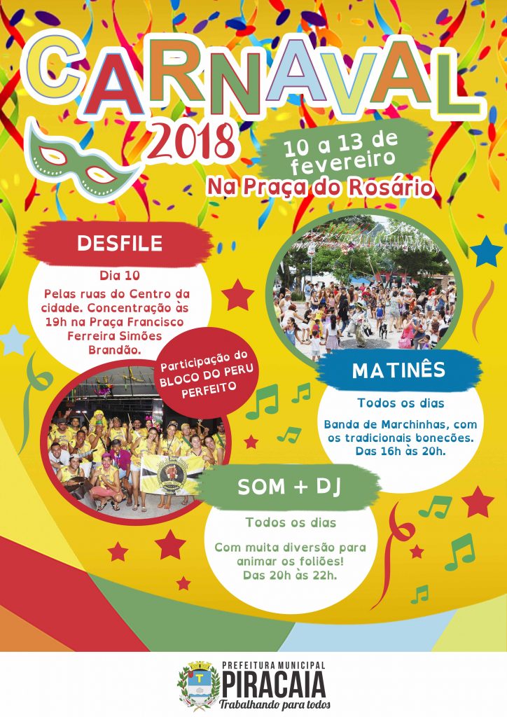 Carnaval 2018: Piracaia terá marchinhas, Dj e desfile