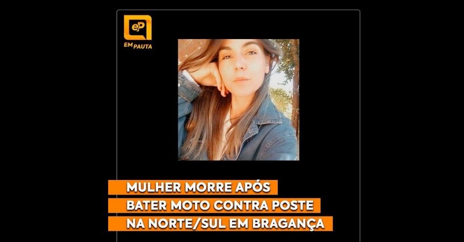 Mulher morre após bater moto contra poste na Norte/Sul em Bragança