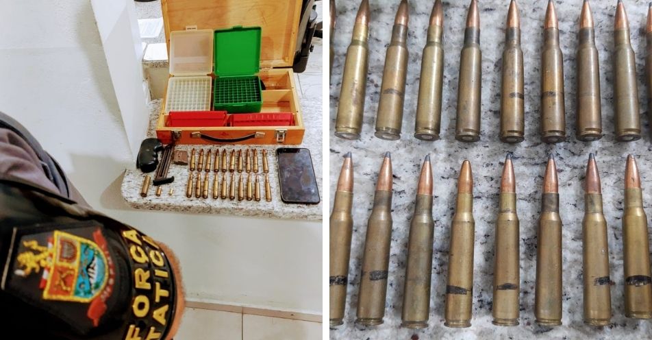 Homem é preso por porte ilegal de munição após ter armas roubadas