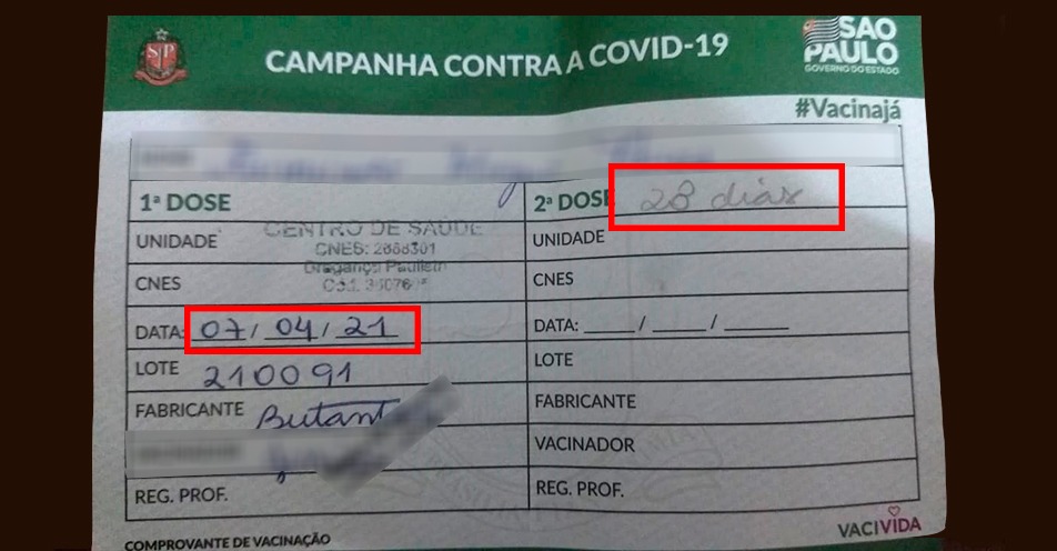 Leitora relata atraso na segunda dose da CoronaVac em Bragança