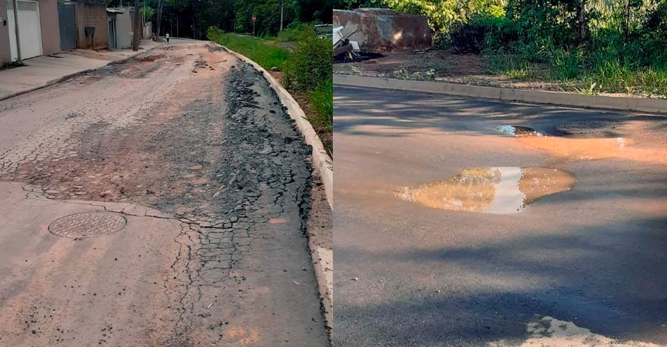 Moradores da Hípica questionam qualidade de asfalto utilizado no bairro