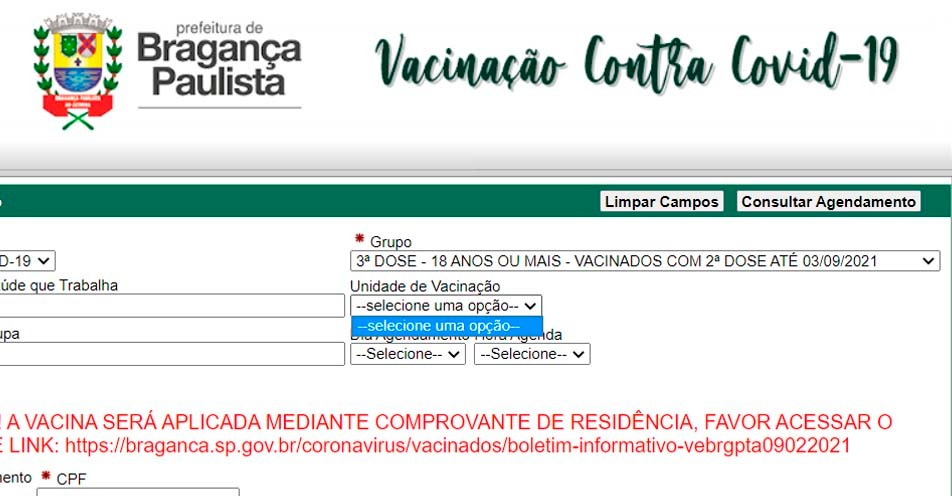 Prefeitura convoca faltosos da vacinação, mas não disponibiliza agendamento