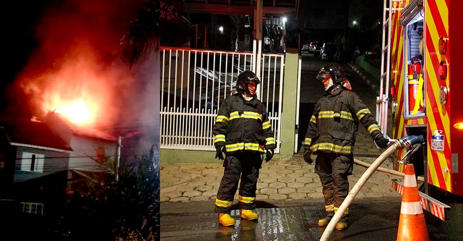 Incêndio de grandes proporções atinge casa no Santa Libânia