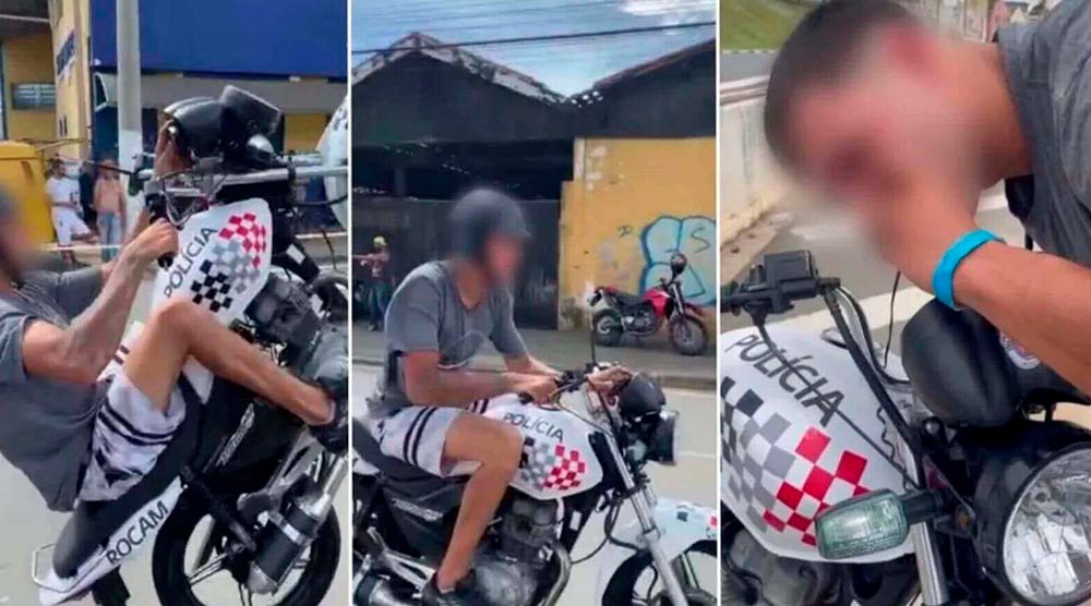 Rapaz grava vídeos com “moto falsa” da ROCAM em Atibaia e acaba detido