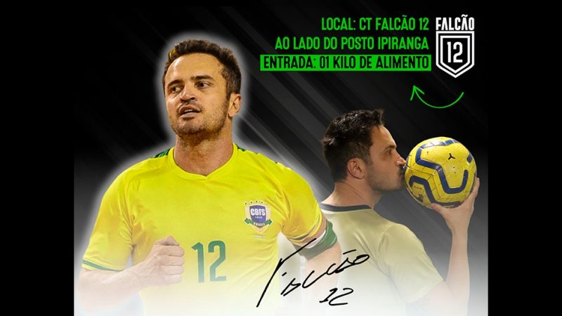 Falcão o “Rei do Futsal” participa de jogo em Pinhalzinho