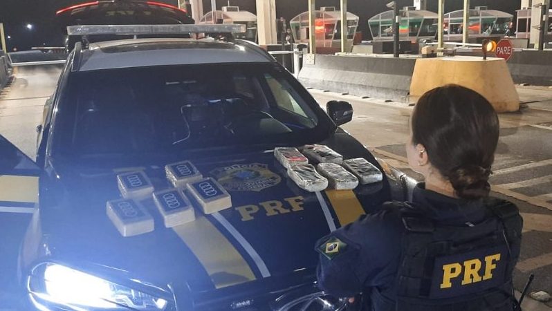 PRF apreende 10 kg de droga e arma na Rodovia Fernão Dias