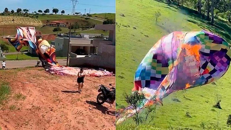 Balão cai em condomínio de Bragança Paulista