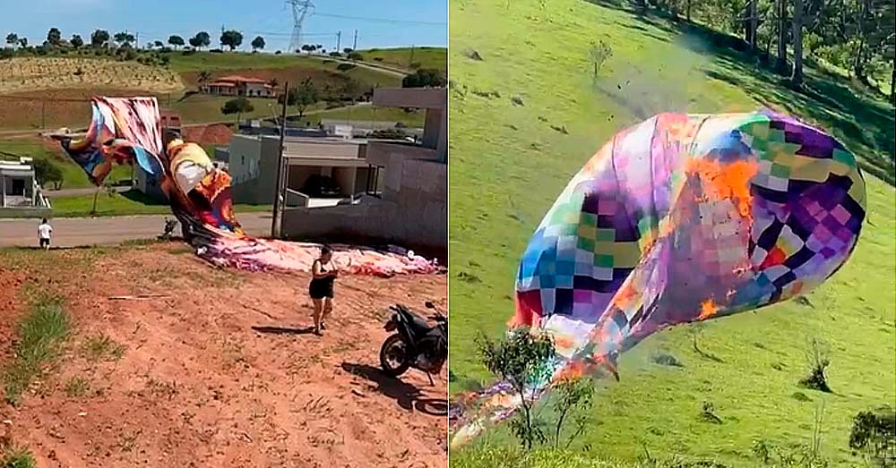 Balão cai em condomínio de Bragança Paulista