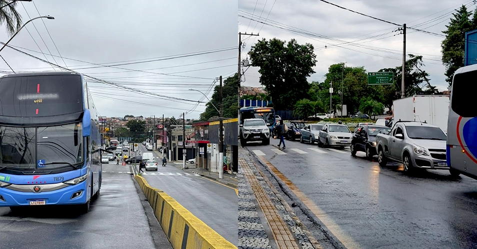 Ônibus quebrado provoca nó no trânsito da Pires Pimentel