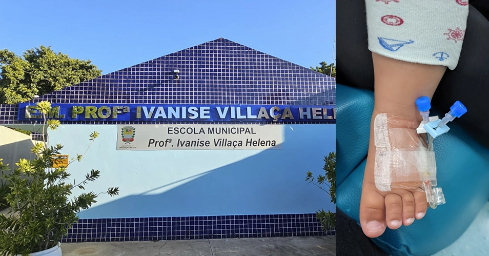 Bebê fica ferido após queda de trocador em Escola Municipal