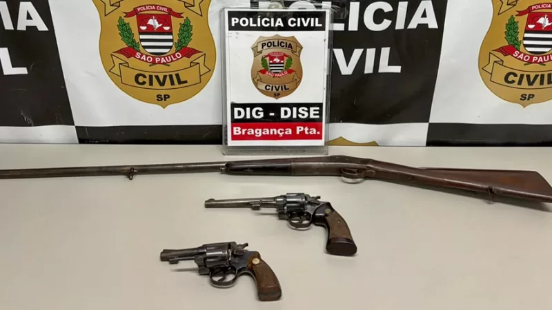 Polícia Civil apreende 3 armas em região de mata em Bragança