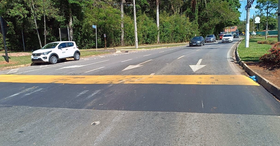 DER instala lombadas em vez de passarela na Avenida Dom Pedro I