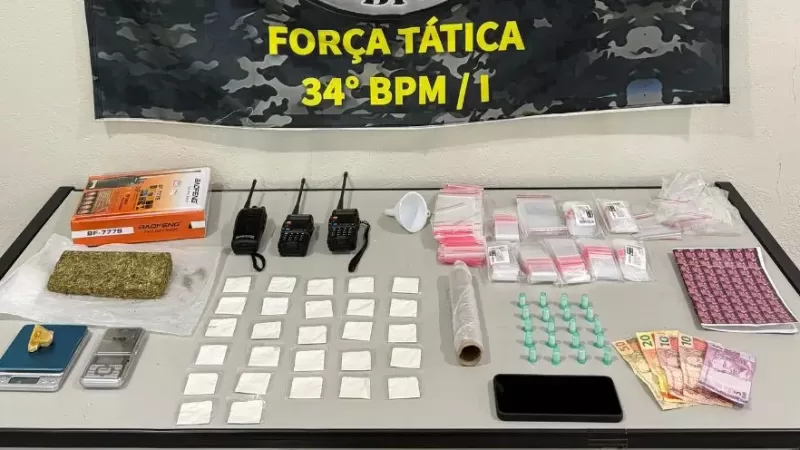 PM prende dois traficantes e apreende menor no Henedina Cortez