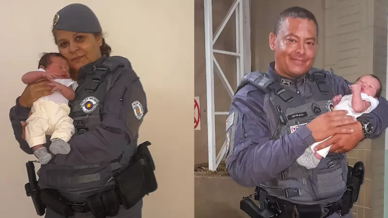 Bebê de 14 dias é salva por policiais militares após engasgamento