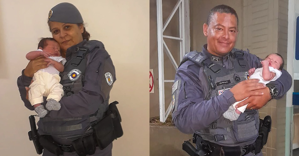 Bebê de 14 dias é salva por policiais militares após engasgamento