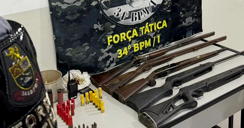 Polícia Militar apreende armas na Zona Rural de Bragança Paulista
