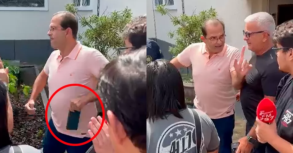 Edmir Chedid toma celular de repórter e manda ele calar a boca