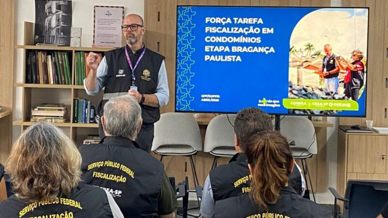 Força tarefa do CREA-SP fiscaliza condomínios em Bragança