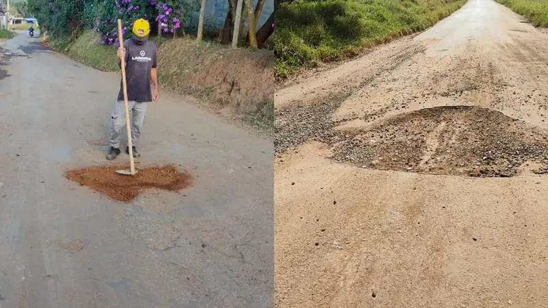 Vias Novas? Moradores do Menin tapam buracos por conta própria