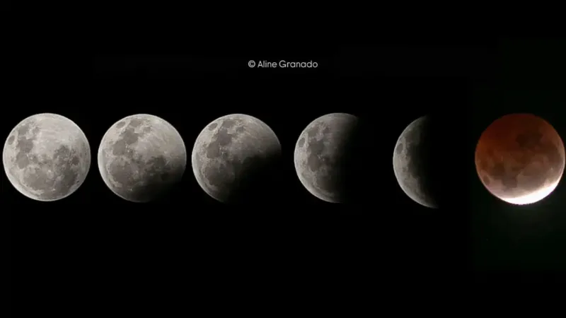 Eclipse lunar parcial é registrado por fotógrafa de Bragança Paulista