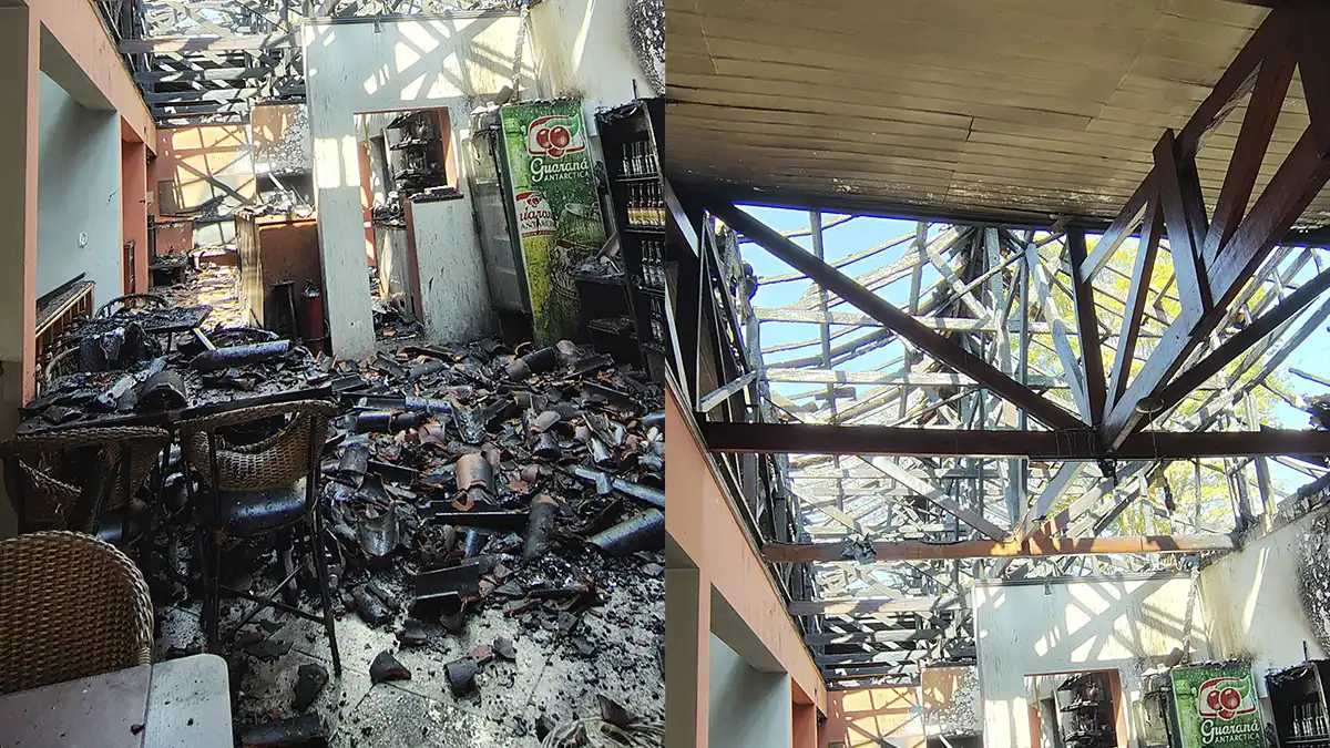 Restaurante é destruído pelo fogo em Bragança Paulista